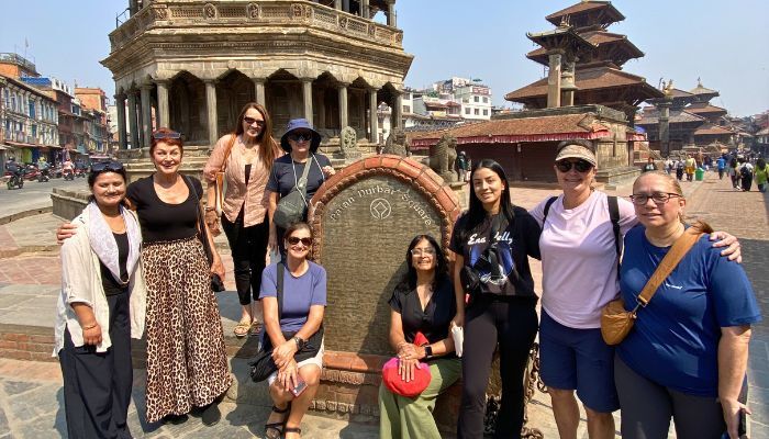 Tour group in Durbar square Kathmandu
